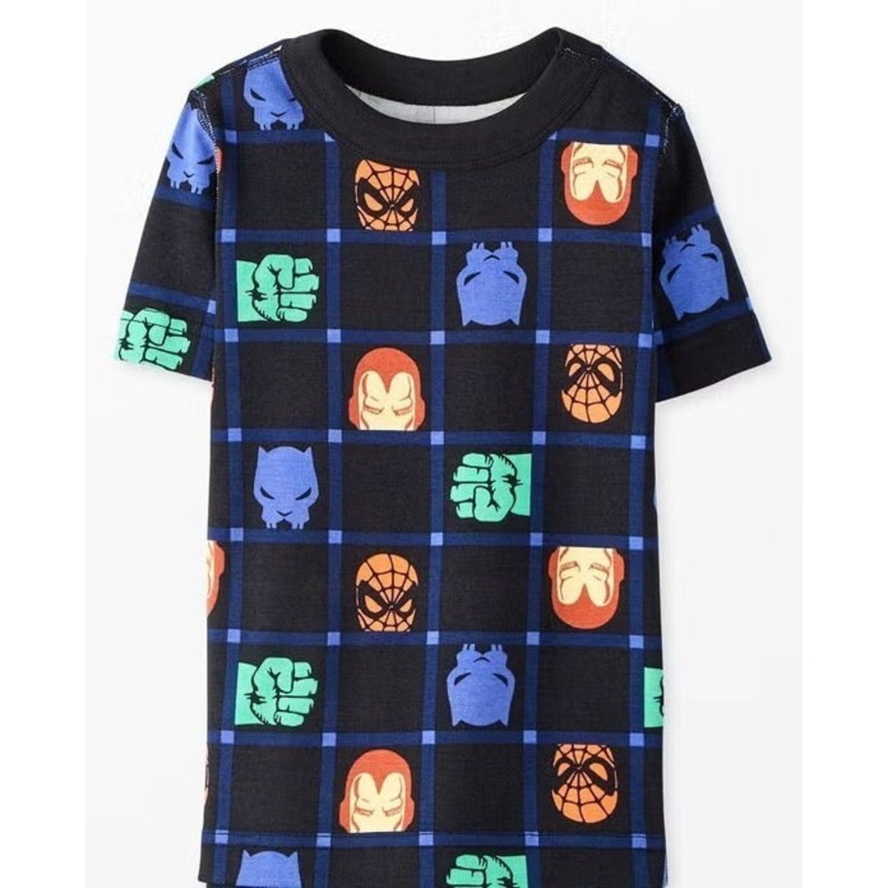 Hanna Andersson Organic Cotton Marvel Avengers Short John Pajama Top - Size 5